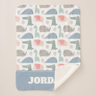 Funny Face Niedlich Doodle Tiermuster Sherpadecke