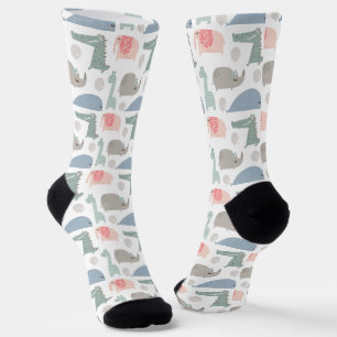 Funny Face Niedlich Doodle Tiermuster Socken