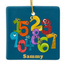 Funny Face Numbers Design Ornament