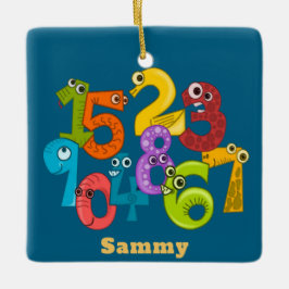 Funny Face Numbers Design Ornament