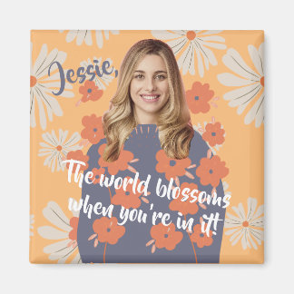 Funny Face | Schönes Blumenmädchen Foto Name Magnet