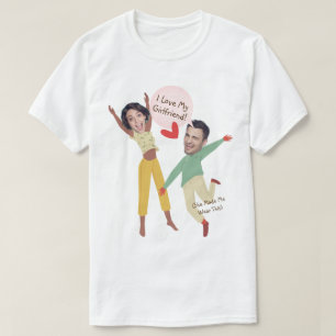 Funny Face Whimsical I Liebe My Girlfriend Foto 1S T-Shirt