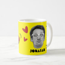 Funny Face | Yummy Smile Fun Yellow Foto Tasse