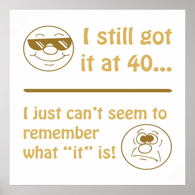 Funny Faces 40. Geburtstag Poster (Vorne)