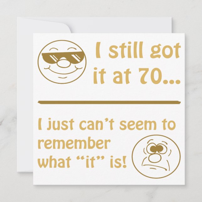 Funny Faces 70. Geburtstag Gag Geschenke Karte (Vorderseite)