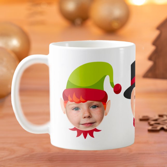 Funny Faces Elf & Santa Tasse (Funny Family Christmas Mug)