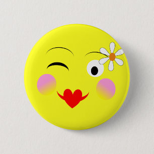 Funny Faces Emotional Niedlich Button
