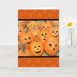 Funny Faces Pumpkin Patch Halloween Card Karte