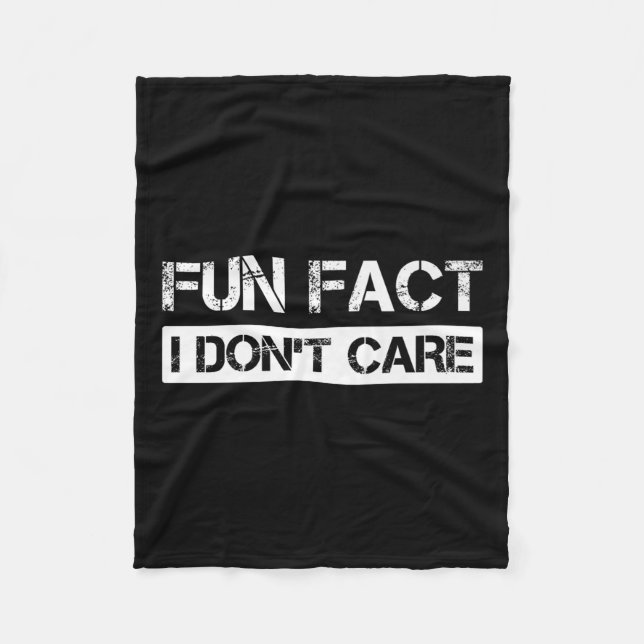 Funny Fact I Don't Care Motivational Quotes Premiu Fleecedecke (Vorderseite)