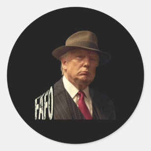 Funny Fafo Trump Foto _1 Runder Aufkleber
