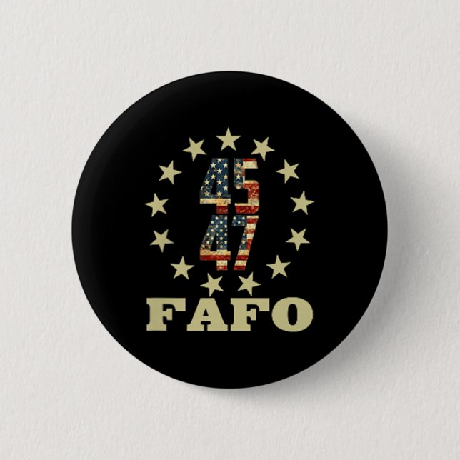 Funny Fafo Trump Foto Button (Vorderseite)