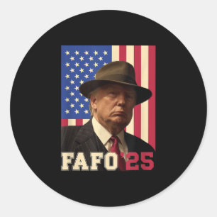 Funny Fafo Trump Foto USA Flag Retro Vintag Runder Aufkleber