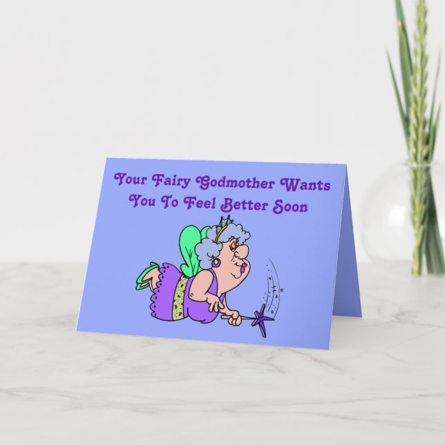 Funny "Fairy Godmutter" "Get Well" Card mit Hunk Karte (Vorderseite)