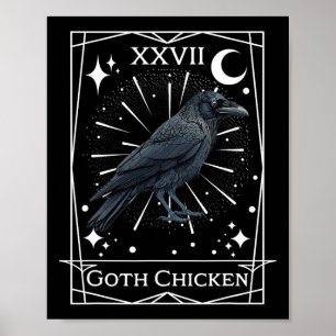 Funny Fairycore Tarot Gothic Witchcraft Chicken De Poster