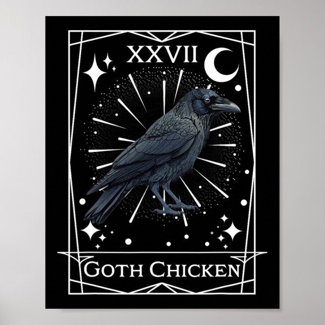 Funny Fairycore Tarot Gothic Witchcraft Chicken De Poster (Vorne)