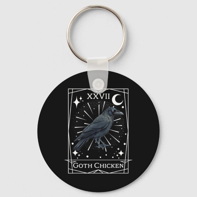 Funny Fairycore Tarot Gothic Witchcraft Chicken De Schlüsselanhänger (Vorderseite)