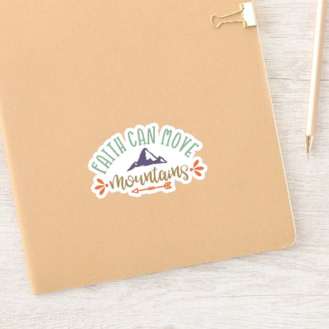 Funny Faith kann Berge bewegen einfach leichtsinni Aufkleber (Notizbuch)