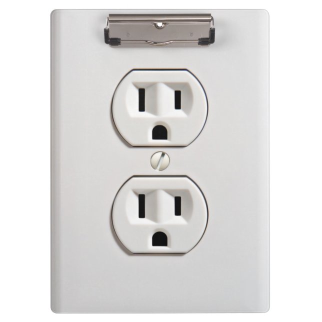 Funny Fake Electrical Outlet Klemmbrett (Vorderseite)