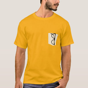 Funny Fake Pocket T-Shirt mit Brillendesign