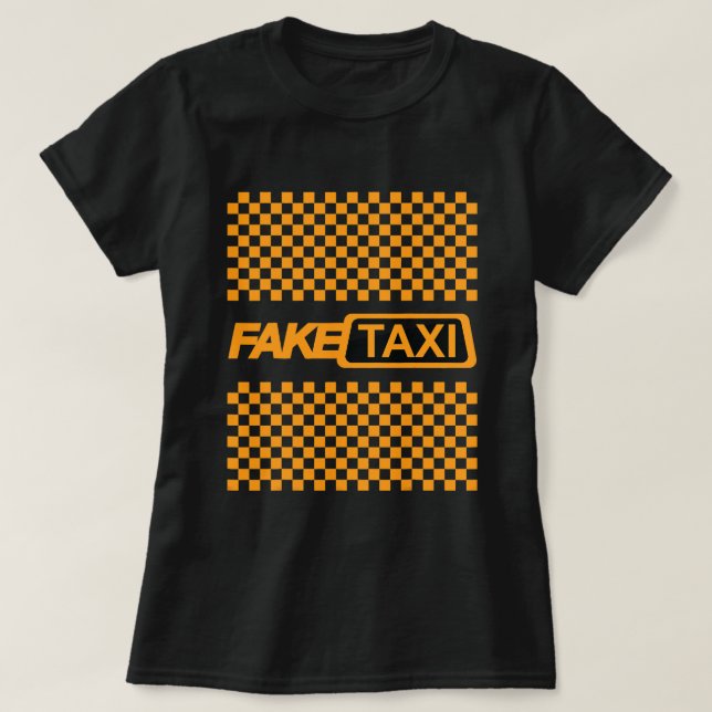 Funny Fake Taxi Gelber Führer T-Shirt (Design vorne)