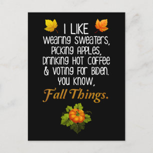 Funny Fall 2024 November Wahl Pro-Biden Postkarte