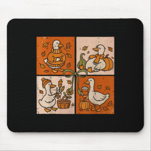 Funny Fall Autumn Pumpkin Latte Goose Lover Pumpki Mousepad