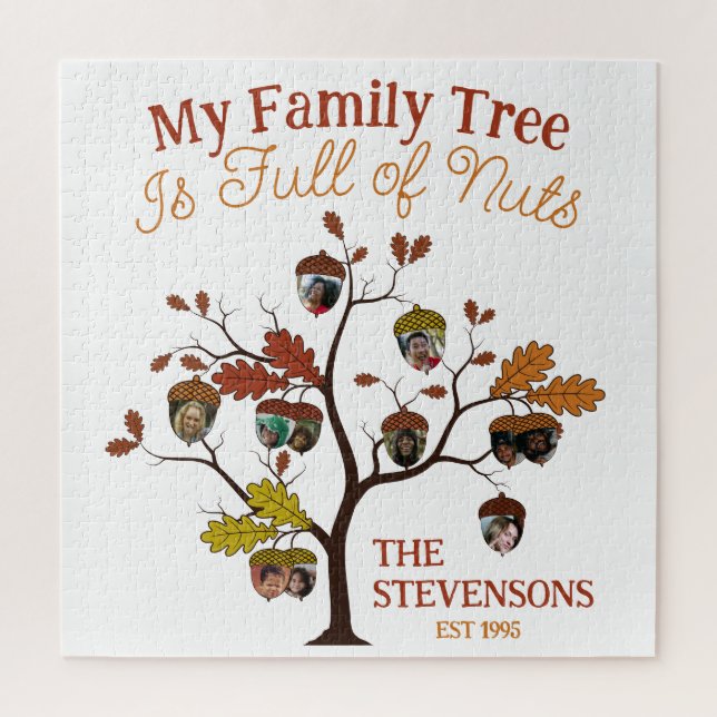 Funny Fall Foto Familienbaum ist voller Nuts Puzzle (Vertikal)