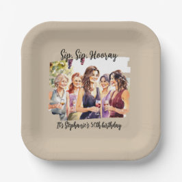 Funny Fall Wein Degusting Frau's 50. Geburtstag Pappteller