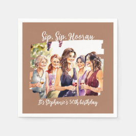 Funny Fall Wein Degusting Frau's 50. Geburtstag Serviette