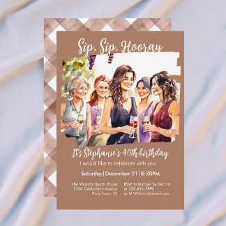 Funny Fall Wine Tasting Woman's 40th Birthday Einladung