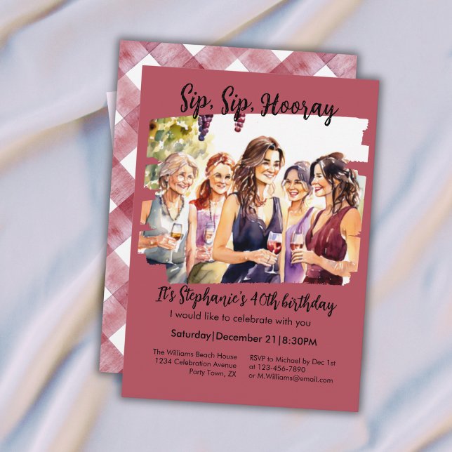 Funny Fall Wine Tasting Woman's 40th Birthday Einladung (Von Creator hochgeladen)