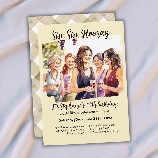 Funny Fall Wine Tasting Woman's 40th Birthday Einladung (Von Creator hochgeladen)