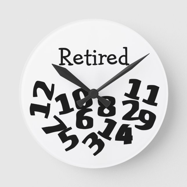 Funny Fallen Numbers Runde Wanduhr (Vorderseite)