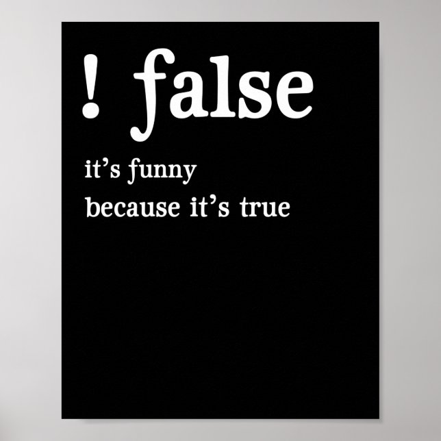 Funny False Programming Coding for Programmers Poster (Vorne)
