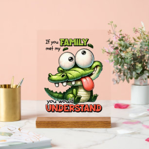 Funny Family Alligator Wortart Acrylschild