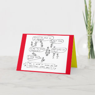 Funny Family Chaos Weihnachts-Cartoon Feiertagskarte