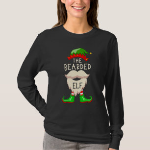 Funny Family Christmas Der bärtige Elf Niedlichen  T-Shirt