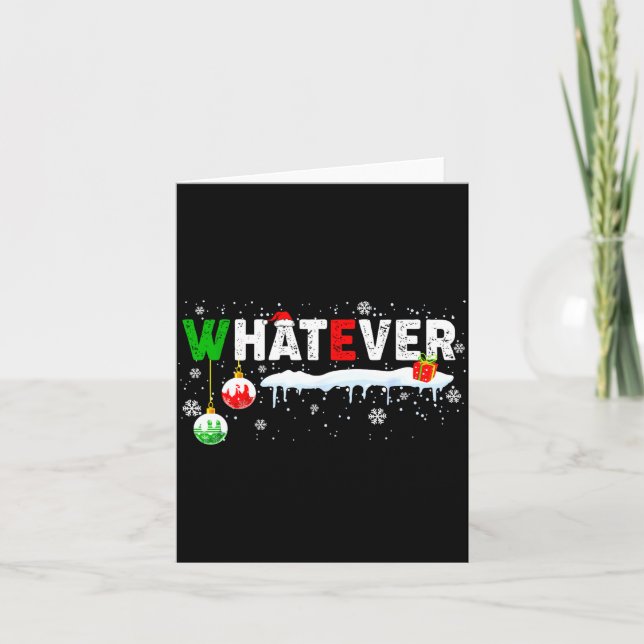 Funny Family Christmas Pajamas Matching Whatever  Karte (Vorderseite)