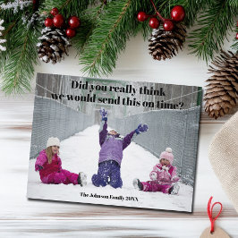 Funny Family Foto Zu spät Weihnachten Unglaublich Postkarte