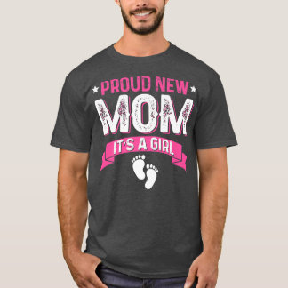 Funny Family Gender Reveal Proud Junge Mutter Es i T-Shirt