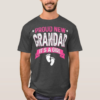 Funny Family Gender Reveal Proud New Grandad Es is T-Shirt