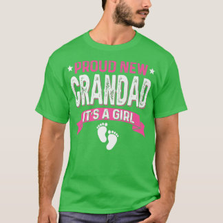 Funny Family Gender Reveal Proud New Grandad Es is T-Shirt