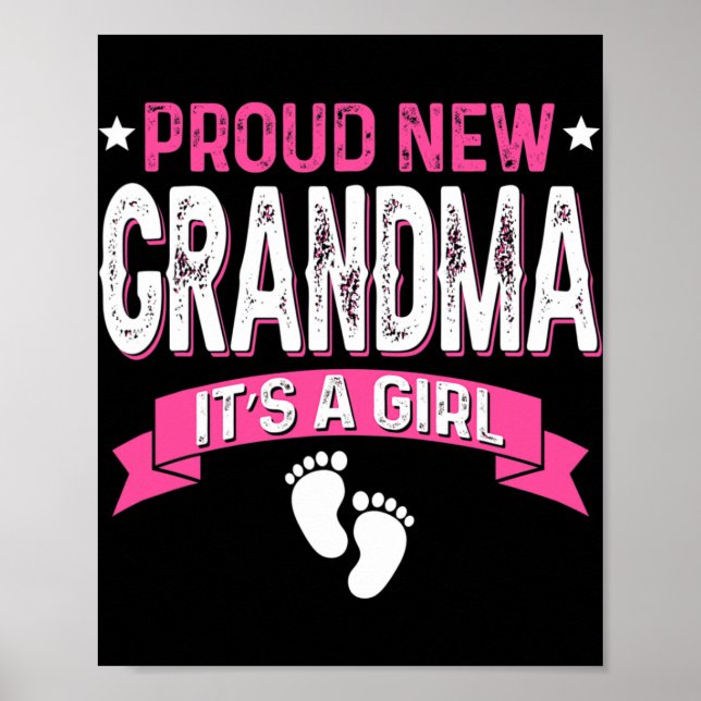 Funny Family Gender Reveal Proud New Grandma It's  Poster (Vorne)