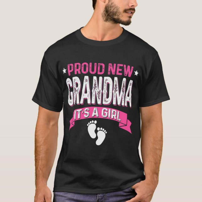 Funny Family Gender Reveal Proud New Grandma It's  T-Shirt (Vorderseite)