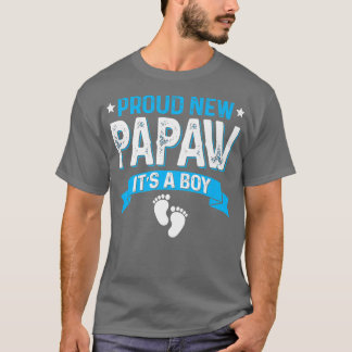 Funny Family Gender Reveal Proud New Papaw Es ist  T-Shirt