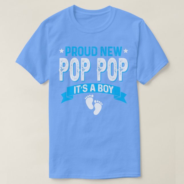 Funny Family Gender Reveal Proud New Pop Pop Es is T-Shirt (Design vorne)
