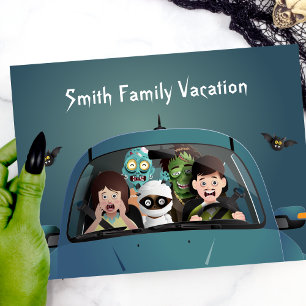 Funny Family Vacacation Halloween Postkarte
