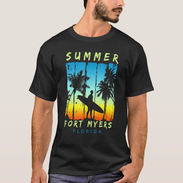 Funny Family Vacation Florida Fort Myers Sunset Be T-Shirt (Vorderseite)