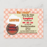 Funny Family Wiedersehen Design Ankündigung Postca