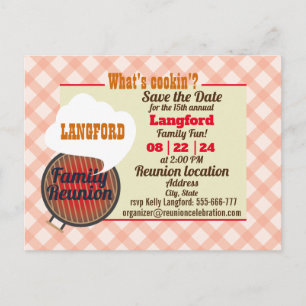 Funny Family Wiedersehen Design Ankündigung Postca